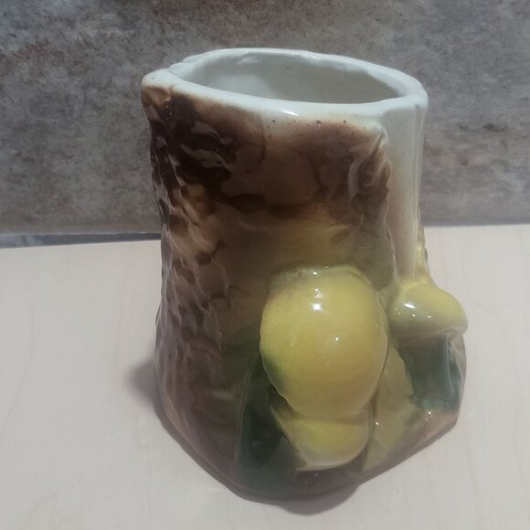 Vintage Ceramic Tree Stump Mushrooms Planter Vase - Picture 5 of 10